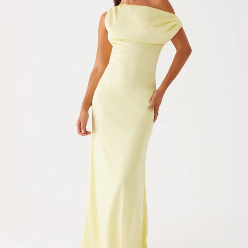 Peppermayo Exclusive - Heart Of Glass Satin Maxi Dress - Yellow size 6 NWT